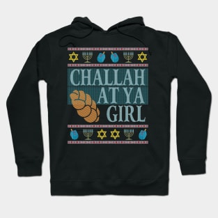 Fun Ugly Hanukkah Sweater Challah At Ya Girl Matching Family Hoodie